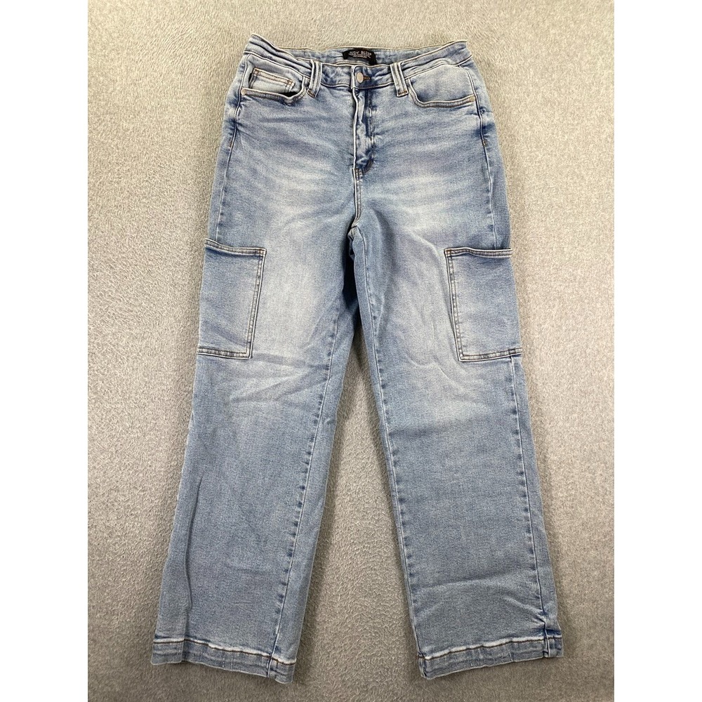 Judy Blue Juniors 15/32 High Rise Cargo Wide Leg Baggy Jeans Y2K Retro (31x30.5)